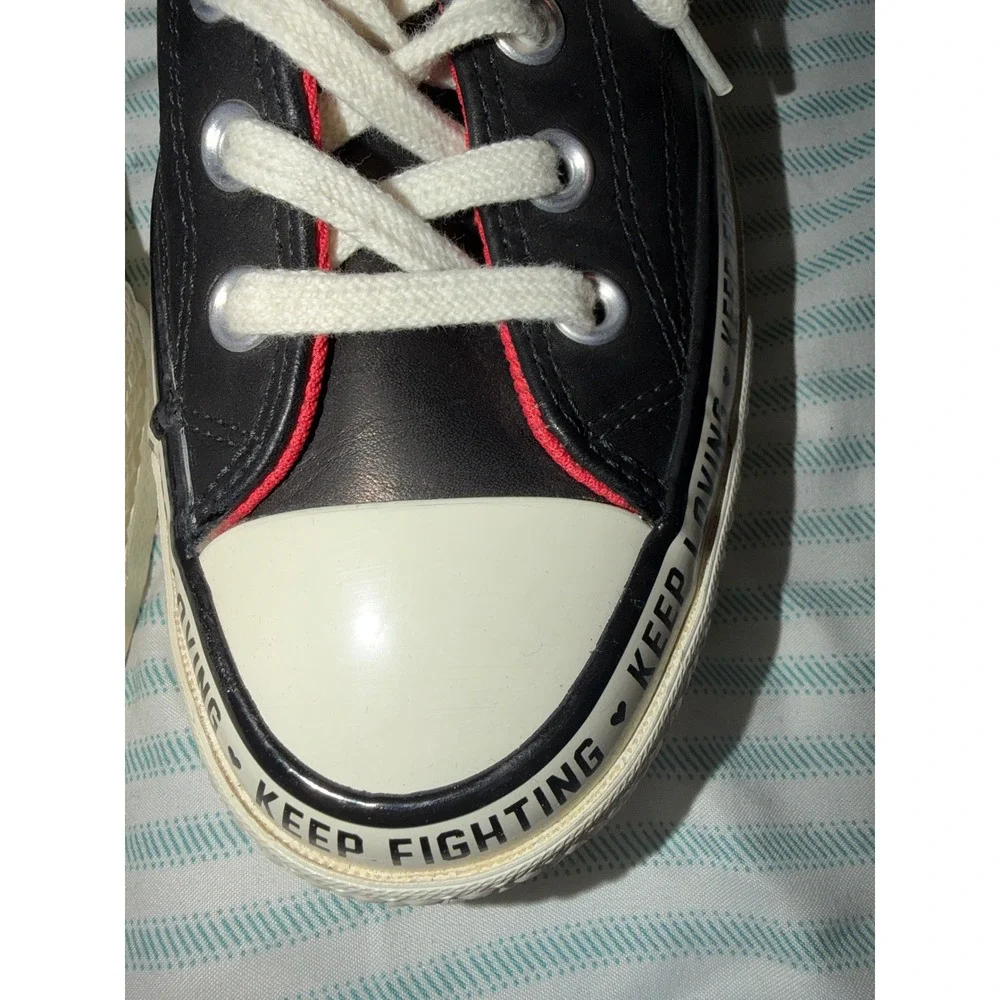 Converse Chuck Taylor All‎ Star Love Fearlessly Black Leather Low Top - Picture 2 of 7